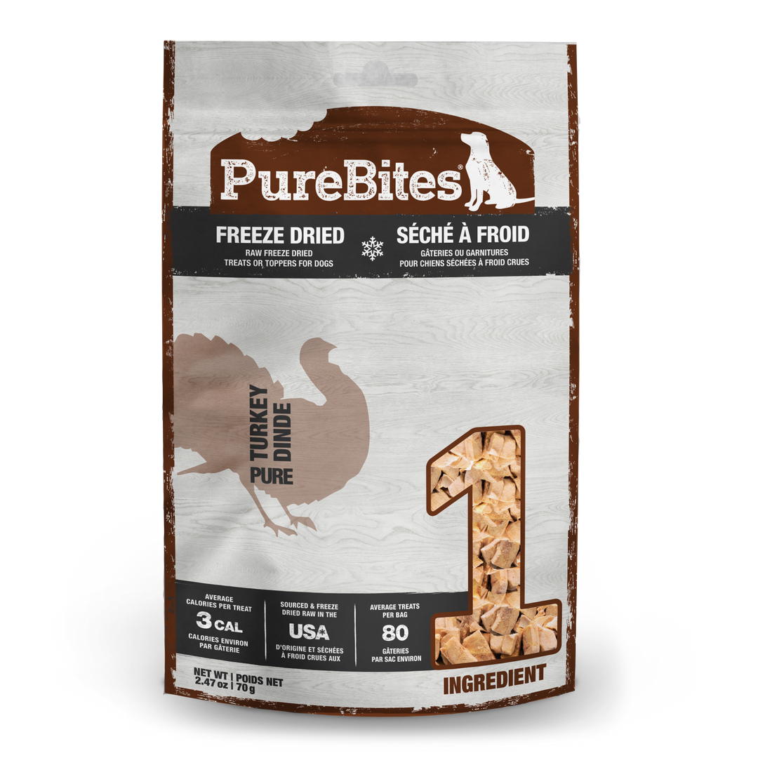 PureBites - Dinde - Gâteries ou Garnitures Lyophilisées pour Chiens