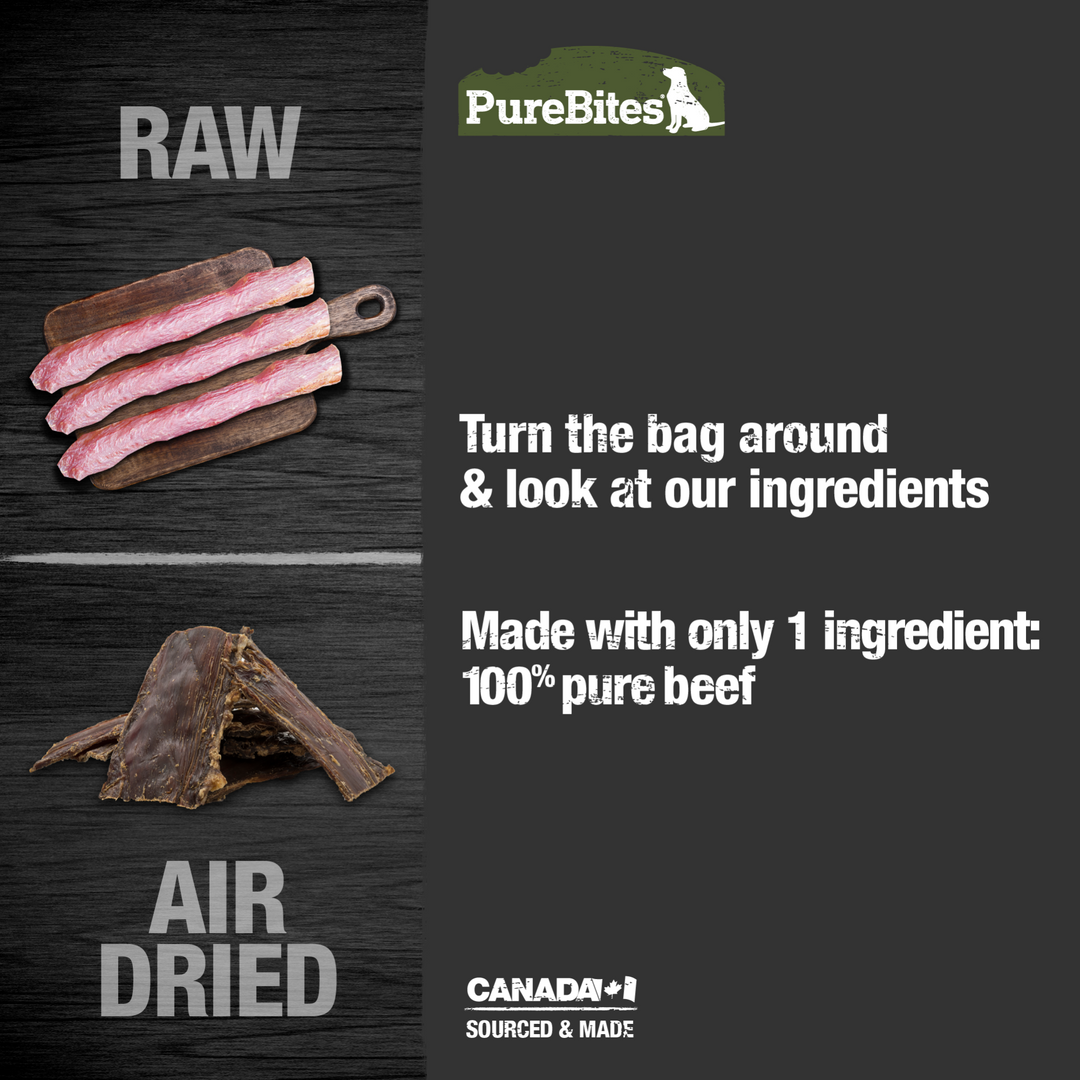 PureBites - Jerkey de Lanières de Boeuf - Gâteries Déshydratées pour Chiens
