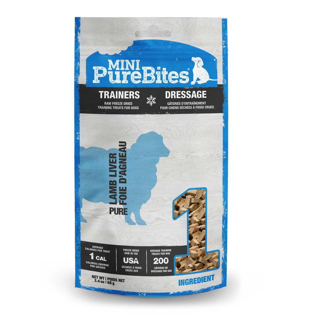 Mini PureBites - Foie d'Agneau - Gâteries d'Entraînement Lyophilisées pour Chiens