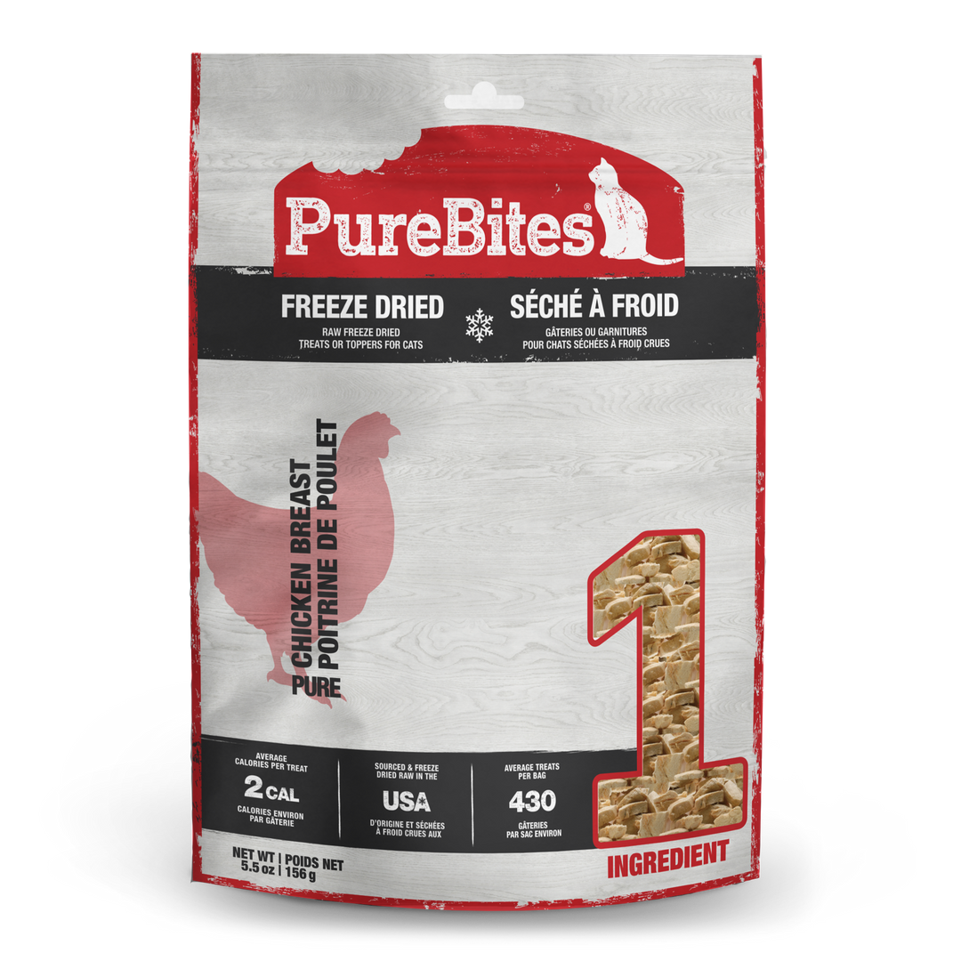 PureBites - Poitrine de Poulet - Gâteries ou Garnitures Lyophilisées pour Chats