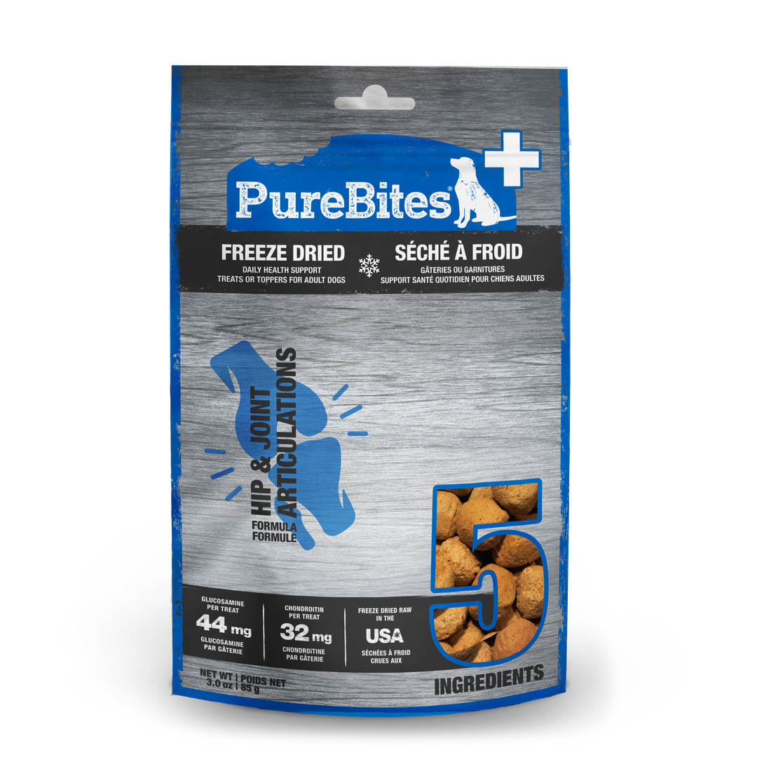 PureBites - Hanches et Articulations - Gâteries ou Garnitures Lyophilisées pour Chiens