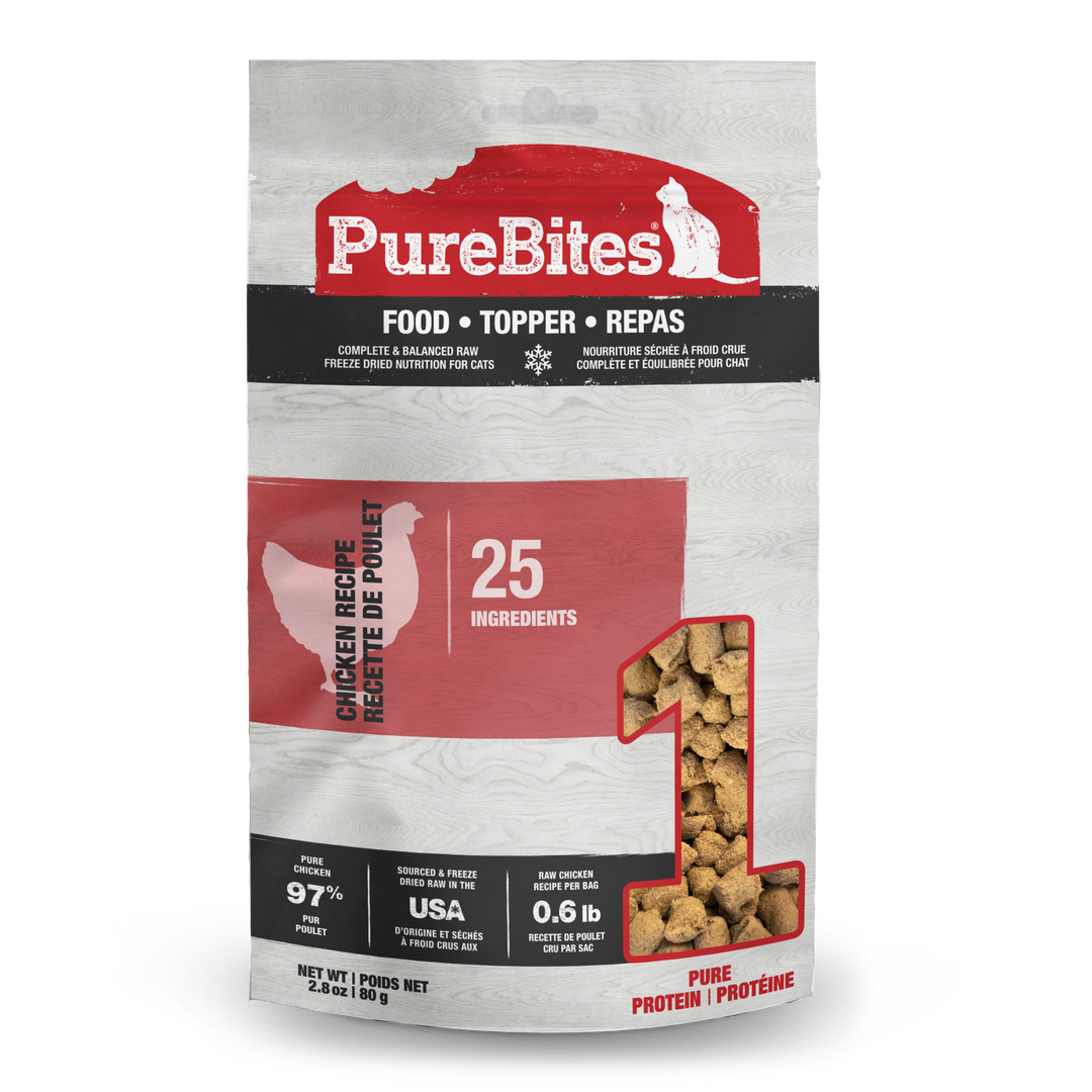 Purebites - Poulet Lyophilisé - Garniture ou Nourriture Sèche pour Chats