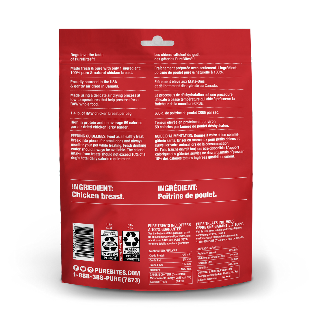 PureBites - Jerky de Poitrine de Poulet - Gâteries Déshydratées pour Chiens