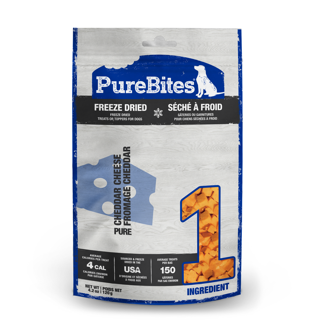 PureBites - Fromage Cheddar - Gâteries ou Garnitures Lyophilisées pour Chiens