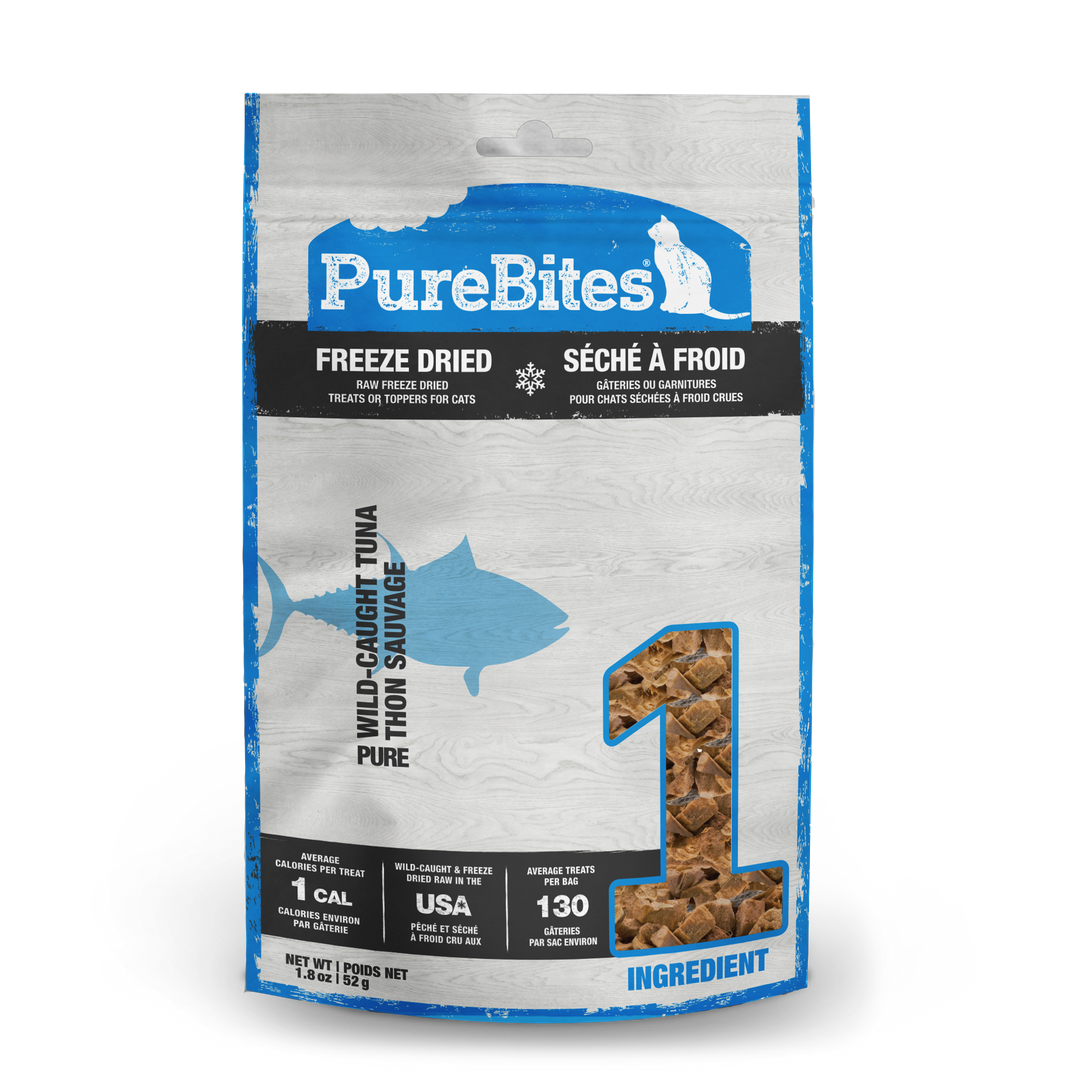 PureBites - Thon Sauvage - Gâteries ou Garnitures Lyophilisées pour Chats