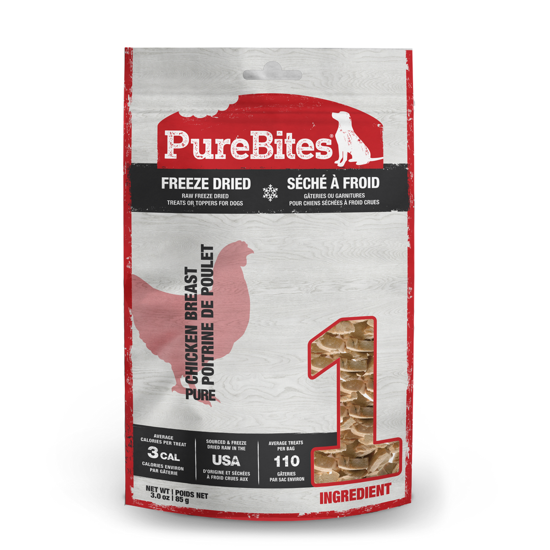 PureBites - Poitrine de Poulet - Gâteries ou Garnitures Lyophilisées pour Chiens