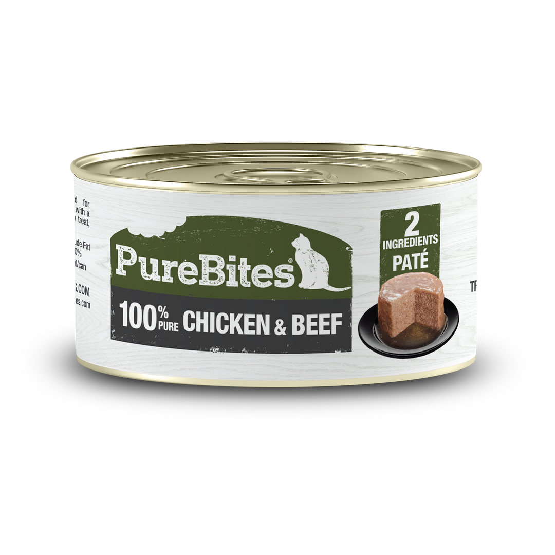 PureBites - Chat 100% Pur Pâté de Poulet et Boeuf - Nourriture Humide Sans Grains pour Chats