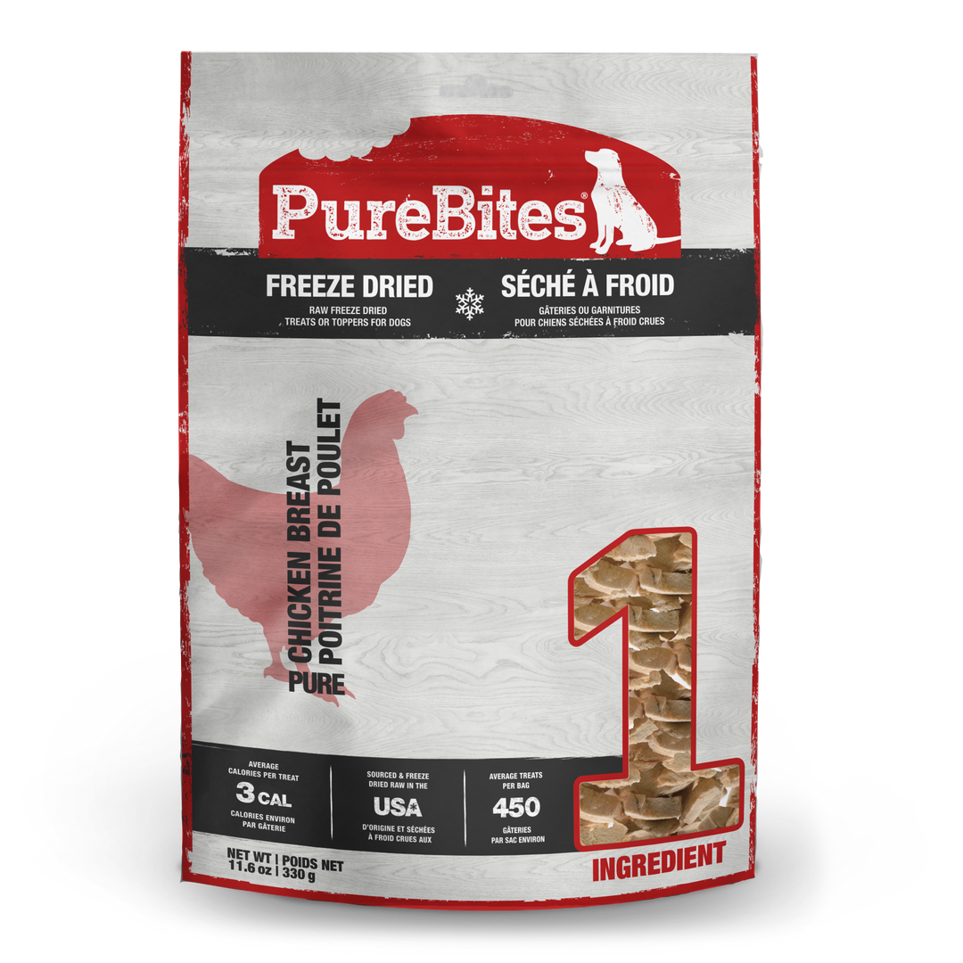 PureBites - Poitrine de Poulet - Gâteries ou Garnitures Lyophilisées pour Chiens