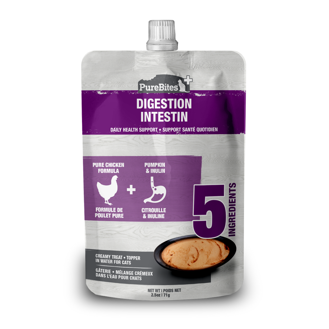 PureBites - Chat Digestion Intestin - Garniture ou Gâterie Crèmeux dans l'Eau pour Chats en Sachet