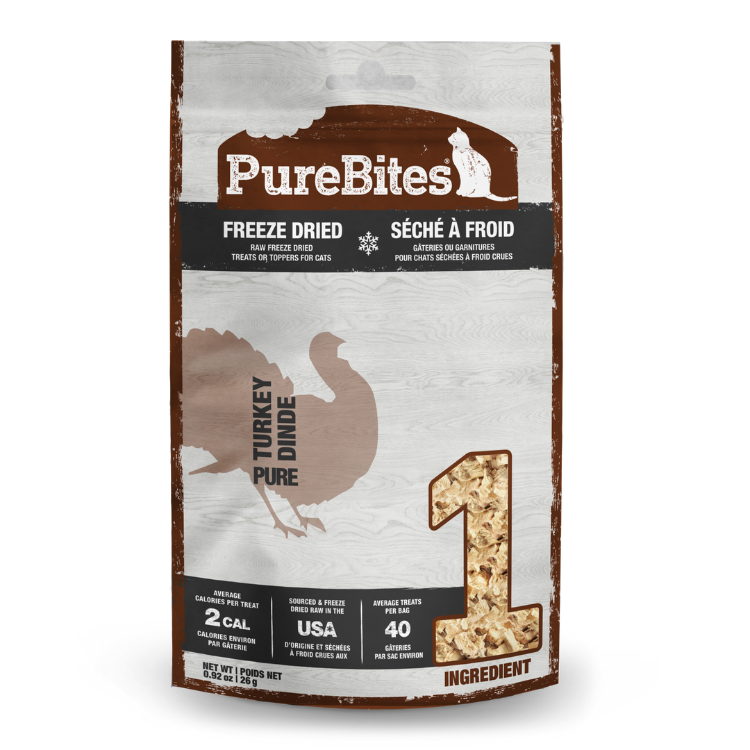PureBites - Dinde - Gâteries ou Garnitures Lyophilisées pour Chats