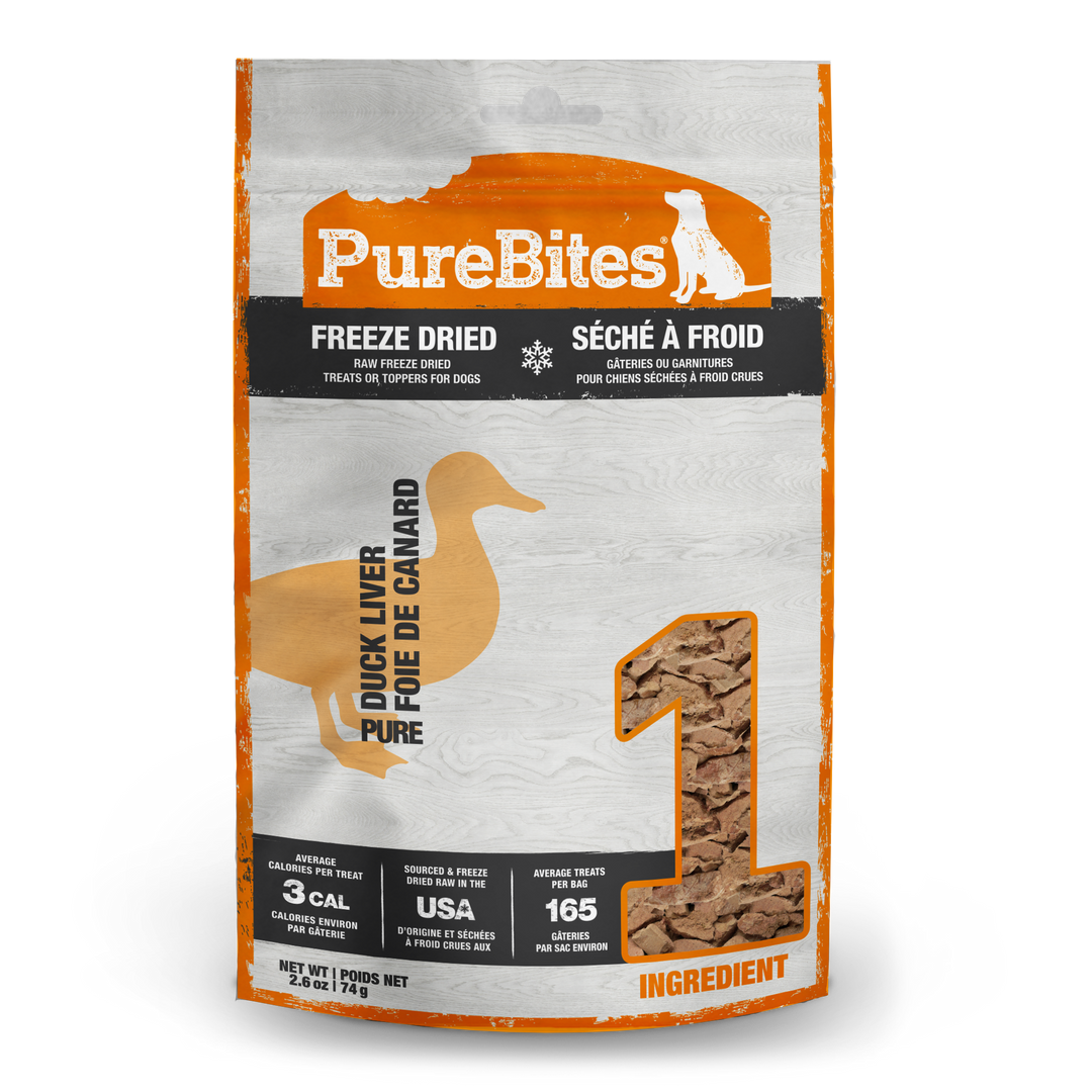 PureBites - Foie de Canard - Gâteries ou Garnitures Lyophilisées pour Chiens