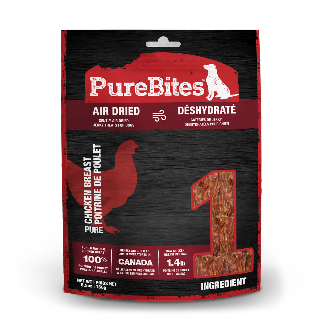 PureBites - Jerky de Poitrine de Poulet - Gâteries Déshydratées pour Chiens