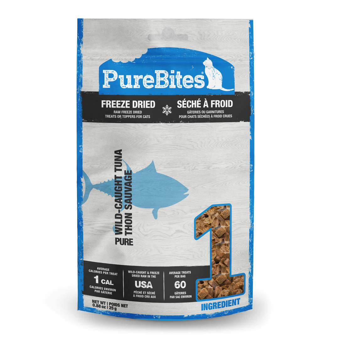 PureBites - Thon Sauvage - Gâteries ou Garnitures Lyophilisées pour Chats