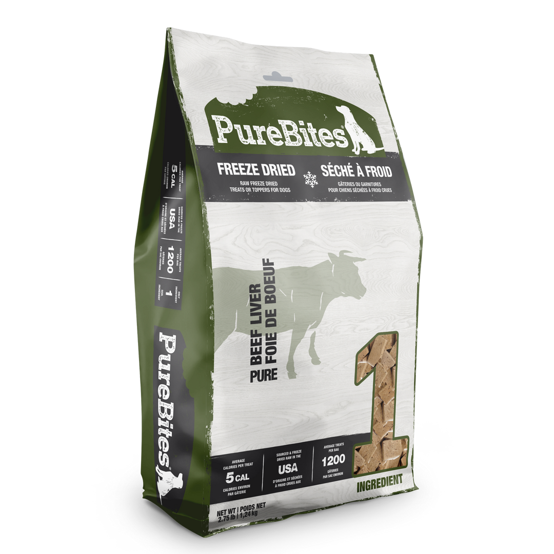 PureBites - Foie de Boeuf - Gâteries ou Garnitures Lyophilisées pour Chiens