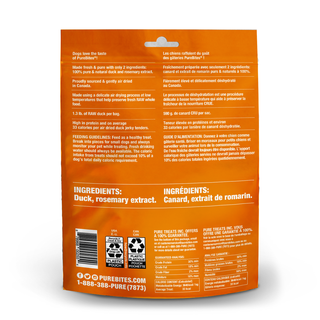 PureBites - Jerkey de Lanières de Canard - Gâteries Déshydratées pour Chiens