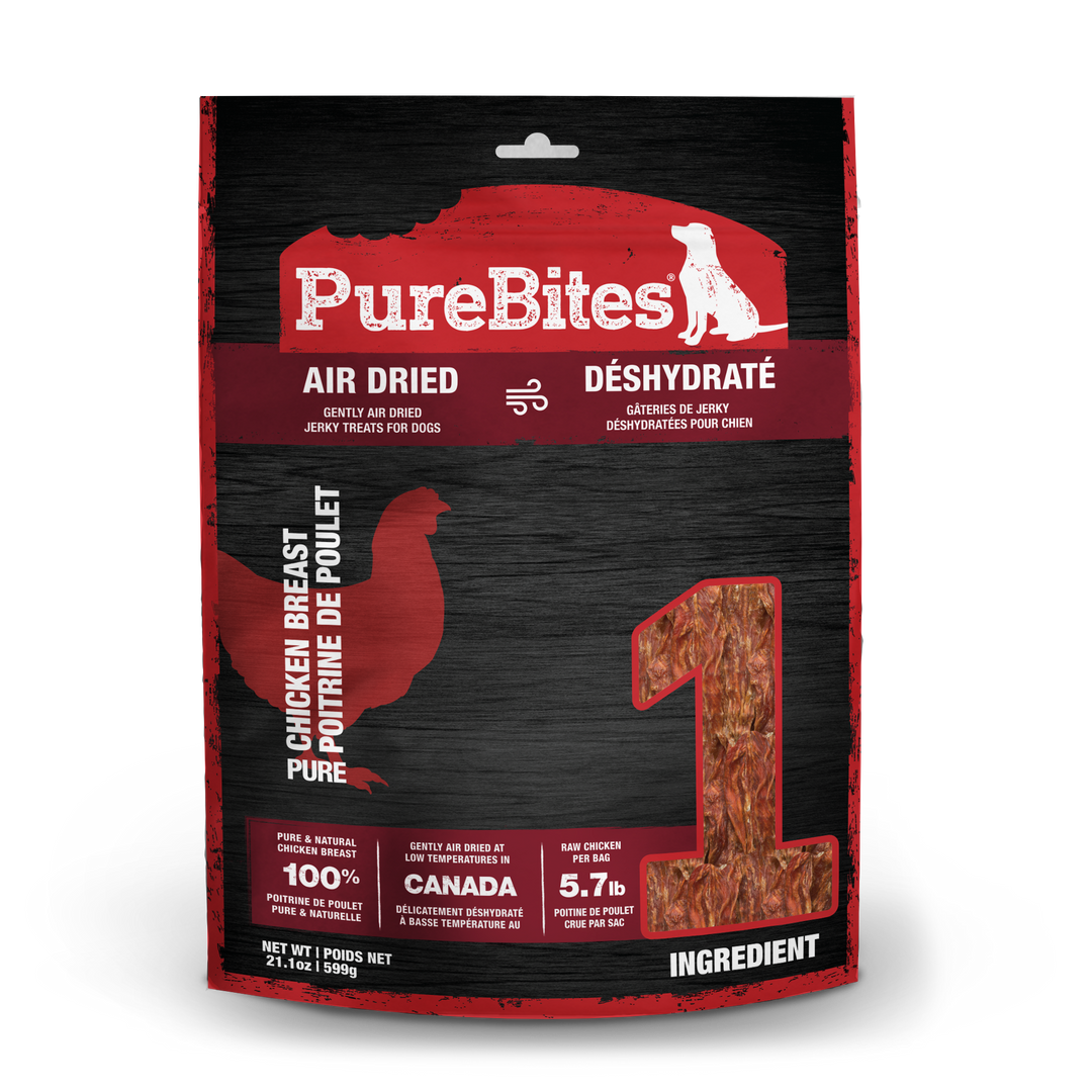 PureBites - Jerky de Poitrine de Poulet - Gâteries Déshydratées pour Chiens