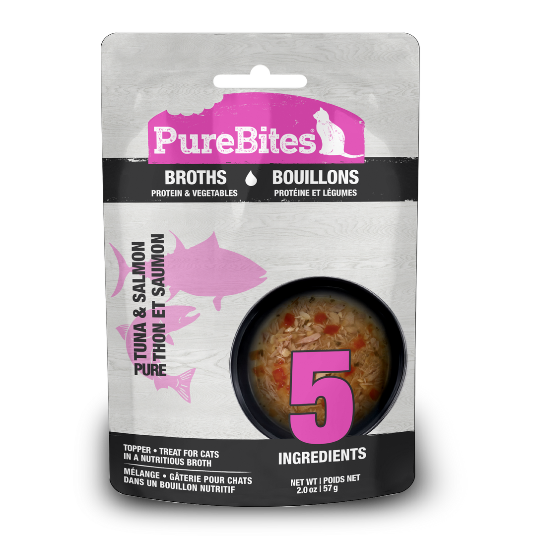 PureBites - Thon, Saumon et Légumes en Bouillon - Complément Alimentaire pour Chats en Sachet