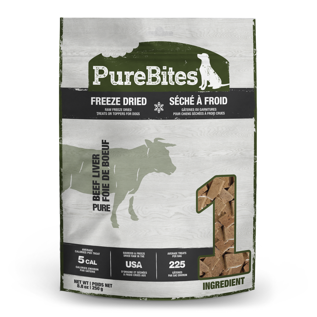PureBites - Foie de Boeuf - Gâteries ou Garnitures Lyophilisées pour Chiens