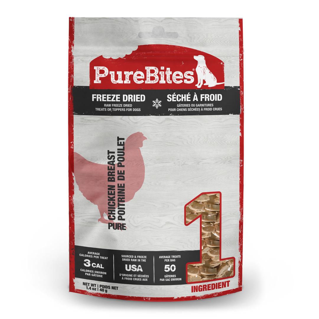 PureBites - Poitrine de Poulet - Gâteries ou Garnitures Lyophilisées pour Chiens