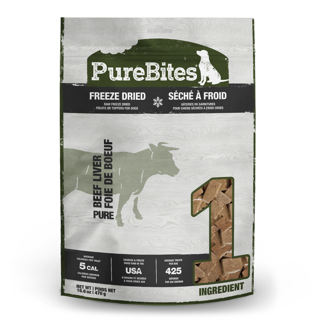 PureBites - Foie de Boeuf - Gâteries ou Garnitures Lyophilisées pour Chiens