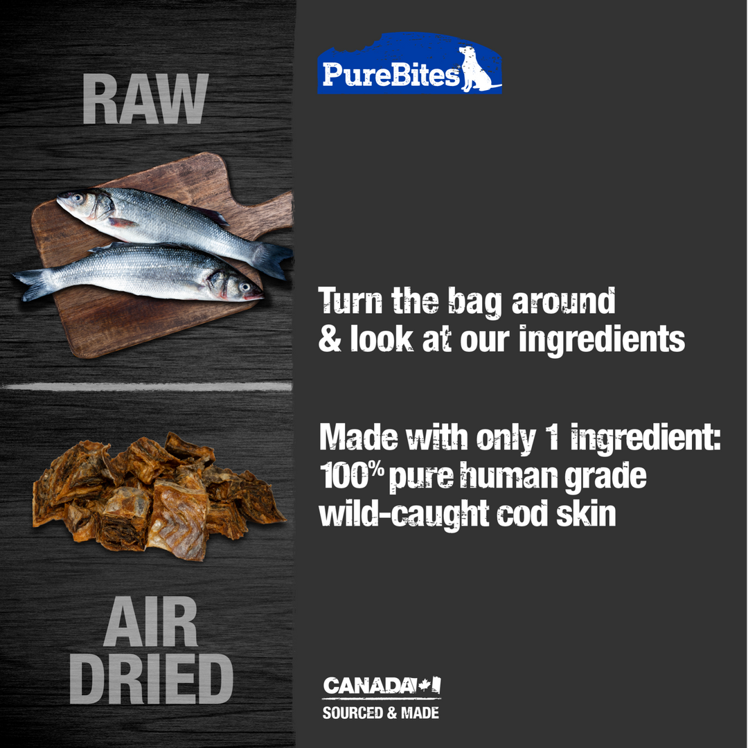 PureBites - Jerkey de Morue - Gâteries Déshydratées pour Chiens