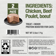 PureBites - Chat 100% Pur Pâté de Poulet et Boeuf - Nourriture Humide Sans Grains pour Chats