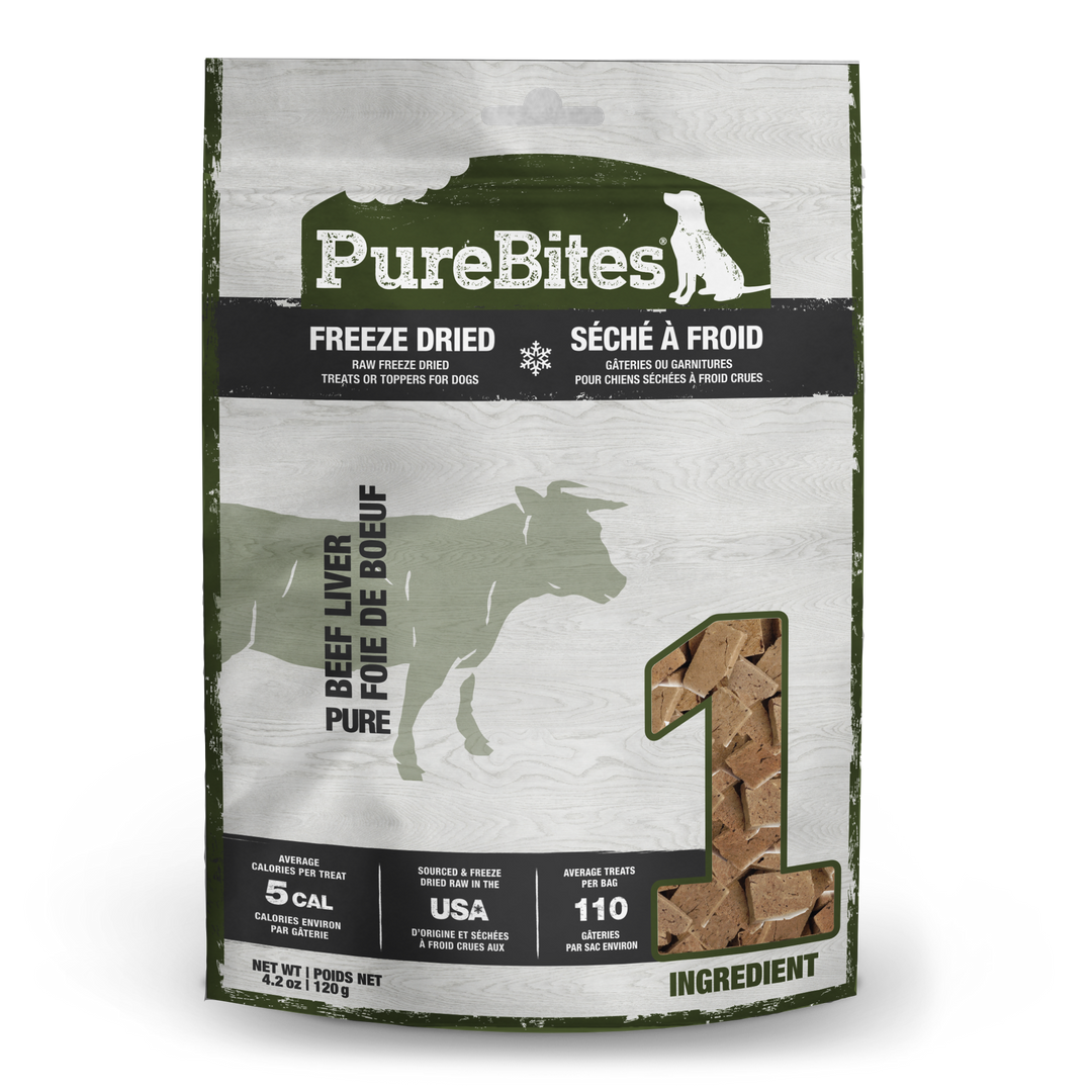 PureBites - Foie de Boeuf - Gâteries ou Garnitures Lyophilisées pour Chiens