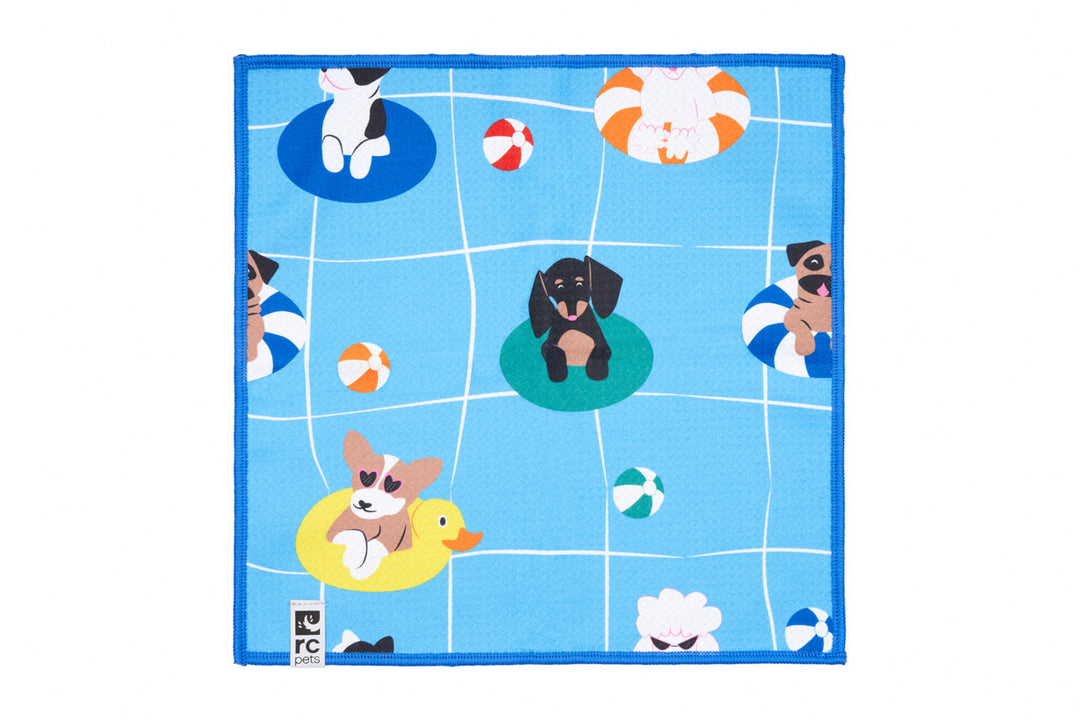 RC Pets - Serviette Séchage Rapide Fête à la Piscine - Serviette pour Chiens
