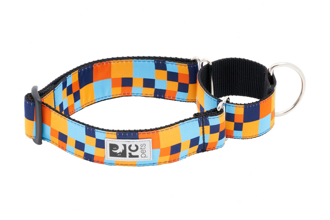 RCP Collier Dressage Sangle Motif L Pixels Bleu