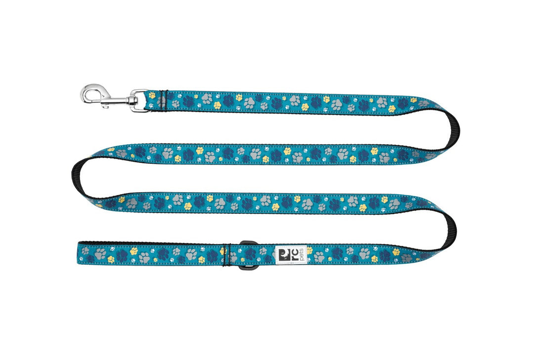 RCP Laisse Motif 3/4x72" Traces de Pattes Turquoise