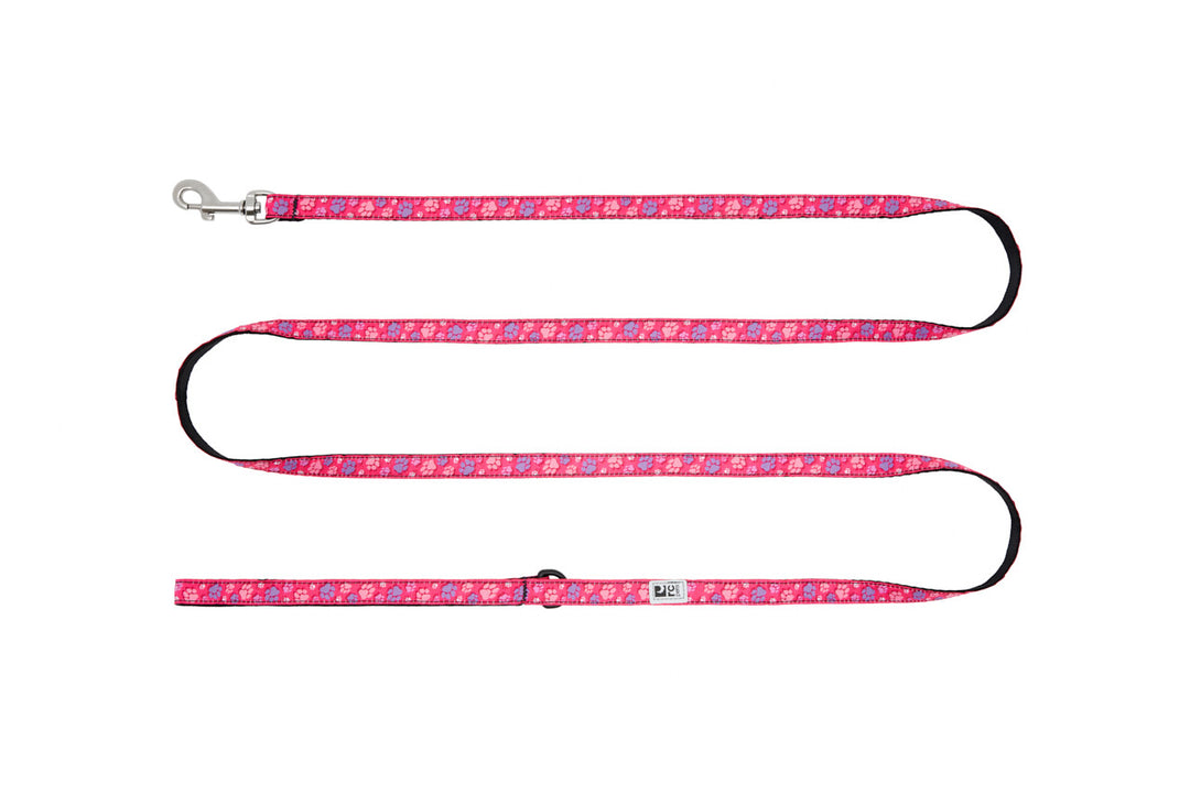 RC Pets - Petite Laisse à Motifs 1/2" x 72" Traces de Pattes Rose - Laisse pour Chiens