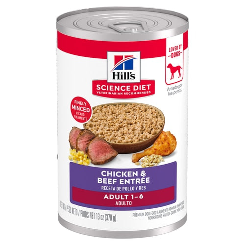 Hill's Science Diet - Chien Adulte Entrée de Poulet et Boeuf - Nourriture Humide pour Chiens