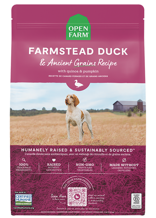 Open Farm - Canard Fermier et Grains Anciens - Nourriture Sèche pour Chiens