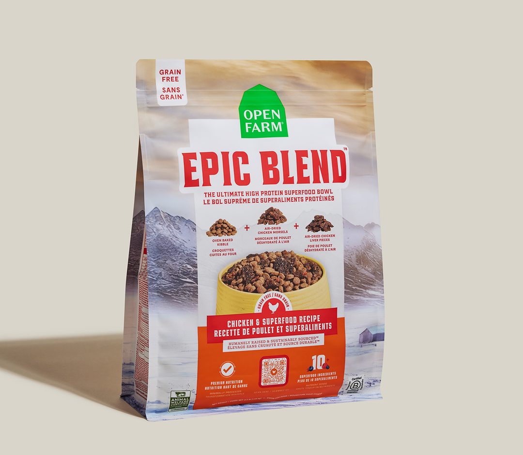 Open Farm Epic Blend Sans Grains - Poulet et Superaliments - Nourriture Sèche pour Chiens