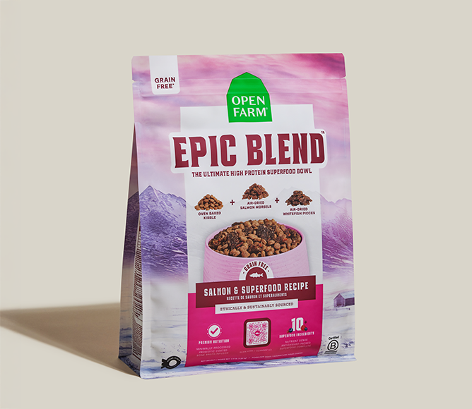 Open Farm Epic Blend Sans Grains - Saumon et Superaliments - Nourriture Sèche pour Chiens