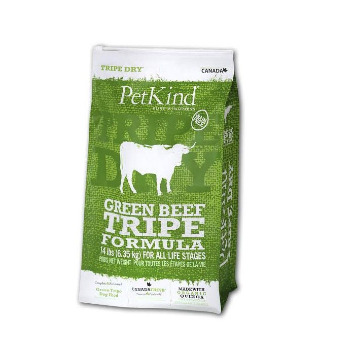Petkind - Panse de Boeuf Verte - Nourriture Sèche Sans Grains pour Chiens