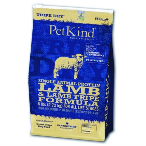 Petkind - Petites Bouchées d'Agneau et Panse d'Agneau - Nourriture Sèche Sans Grains pour Chiens