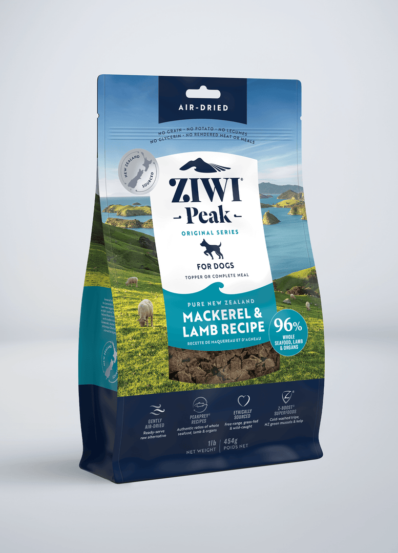 Ziwi Peak - Maquereau et Agneau - Garniture ou Nourriture Séchée à l'Air pour Chiens