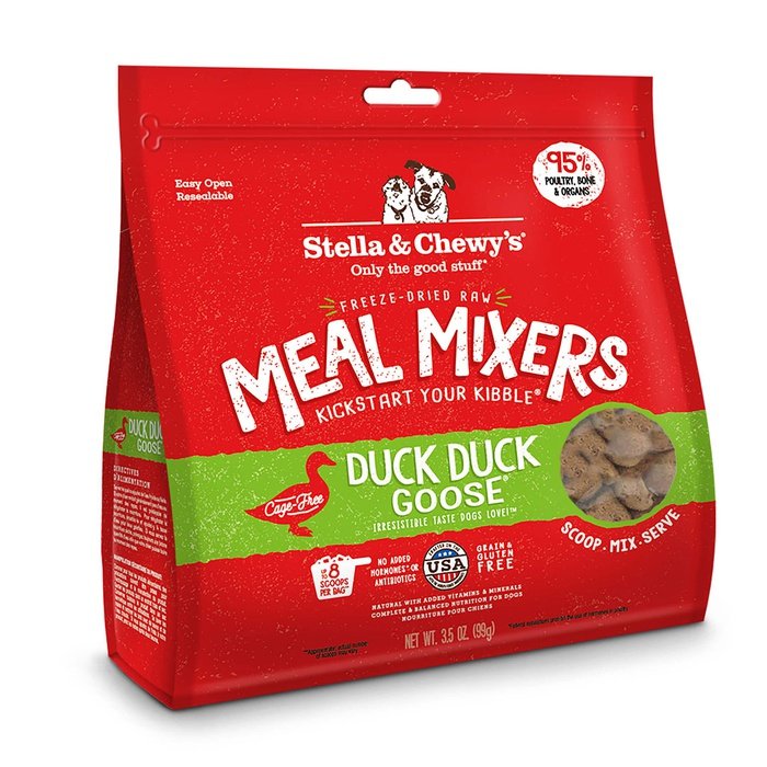 Stella & Chewy's Meal Mixers - Canard et Oie - Complément Alimentaire Lyophilisée Sans Grains pour Chiens