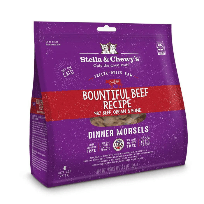 Stella & Chewy's Lyophilisé - Morceaux Boeuf Abondante - Nourriture Sèche Sans Grains pour Chats