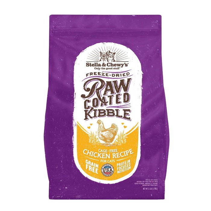 Stella & Chewy's Raw Coated - Poulet Élevé en Liberté - Nourriture Sèche Sans Grains pour Chats