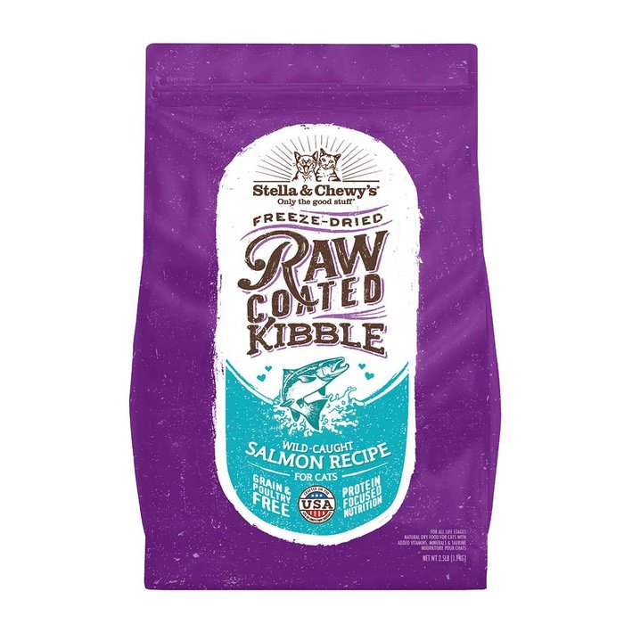 Stella & Chewy's Raw Coated - Saumon Sauvage - Nourriture Sèche Sans Grains pour Chats