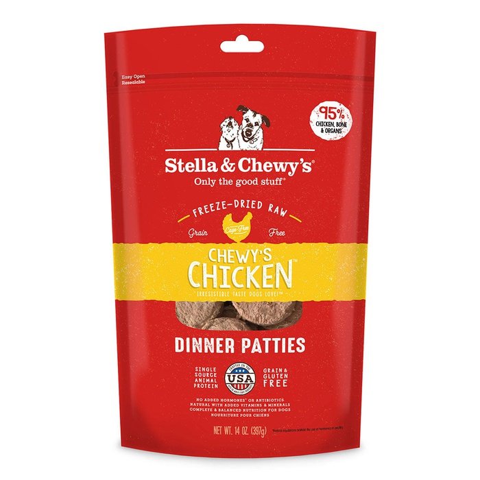 Stella & Chewy's Dinner Patties - Chien Galettes de Poulet - Nourriture Sèche Lyophilisée Sans Grains pour Chiens