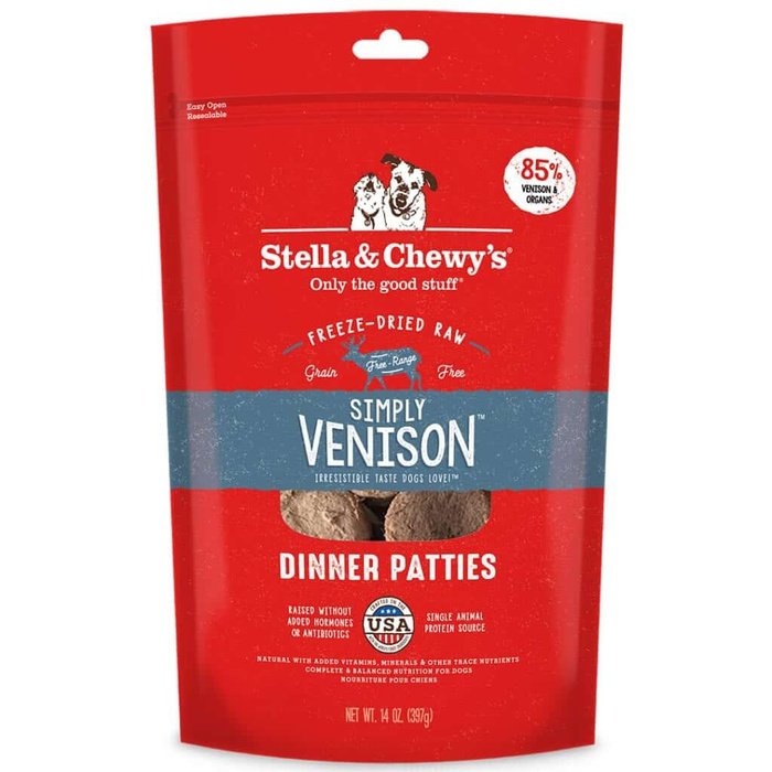 Stella & Chewy's Dinner Patties - Chien Galettes de Venaison - Nourriture Sèche Lyophilisée Sans Grains pour Chiens