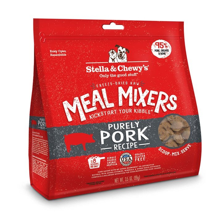Stella & Chewy's Meal Mixers - Purement Porc - Complément Alimentaire Lyophilisée Sans Grains pour Chiens