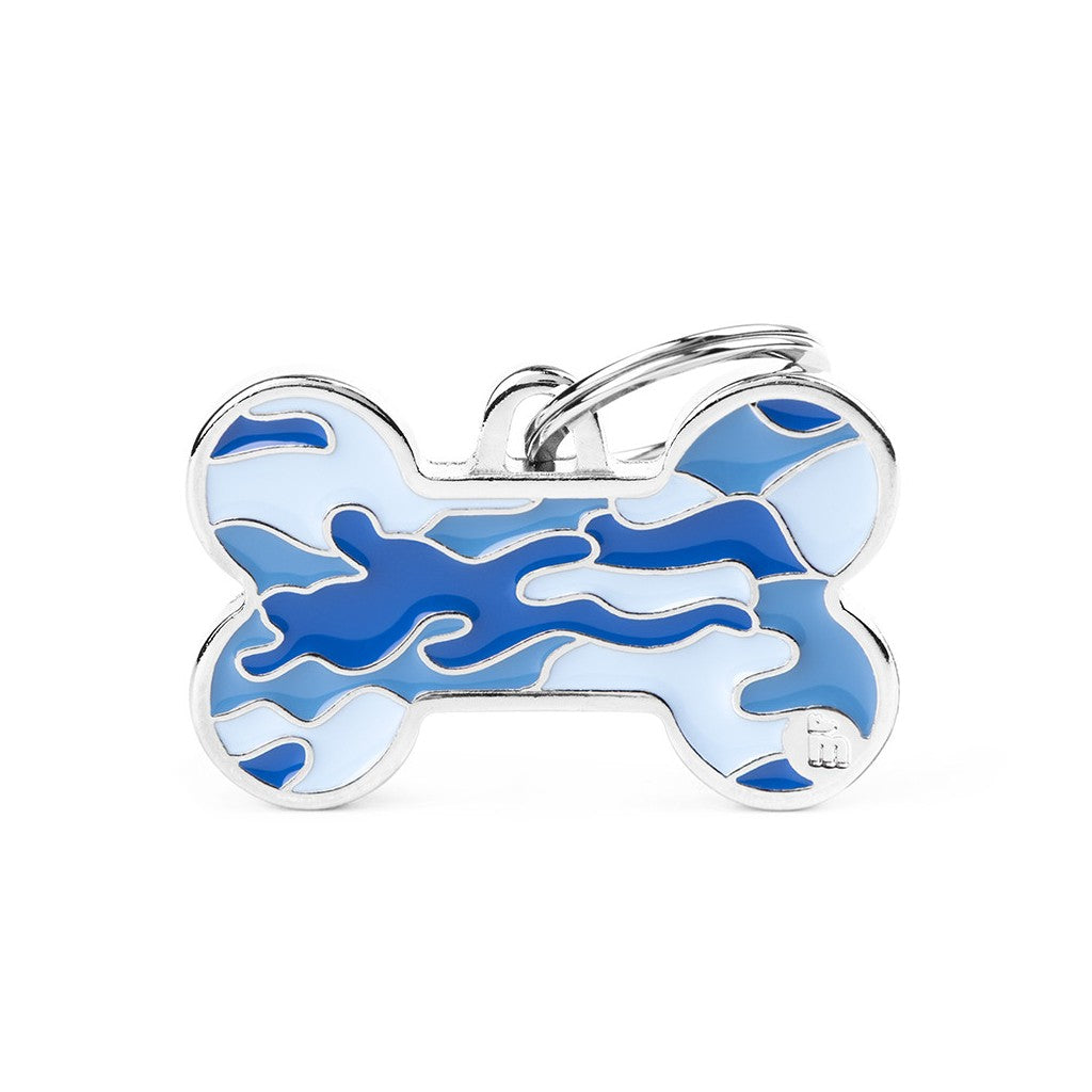 My Family - Style Os Bleu - Médaille d'Identité pour Chiens