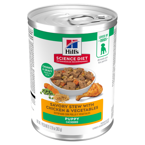 Hill's Science Diet - Chiot Ragoût de Poulet et Légumes - Nourriture Humide pour Chiens