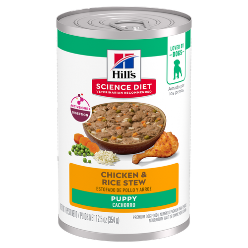 Hill's Science Diet - Chiot Ragoût de Poulet et Riz - Nourriture Humide pour Chiens