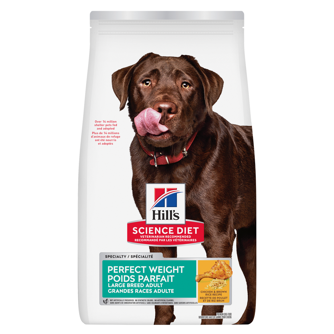Hill's Science Diet - Poids Parfait (Perfect Weight), Poulet et Riz Brun - Nourriture Sèche pour Chiens de Grandes Races