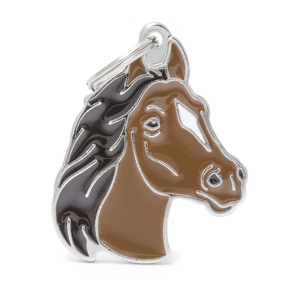 My Family - Sauvage Cheval Brun - Médaille d'Identité pour Chiens